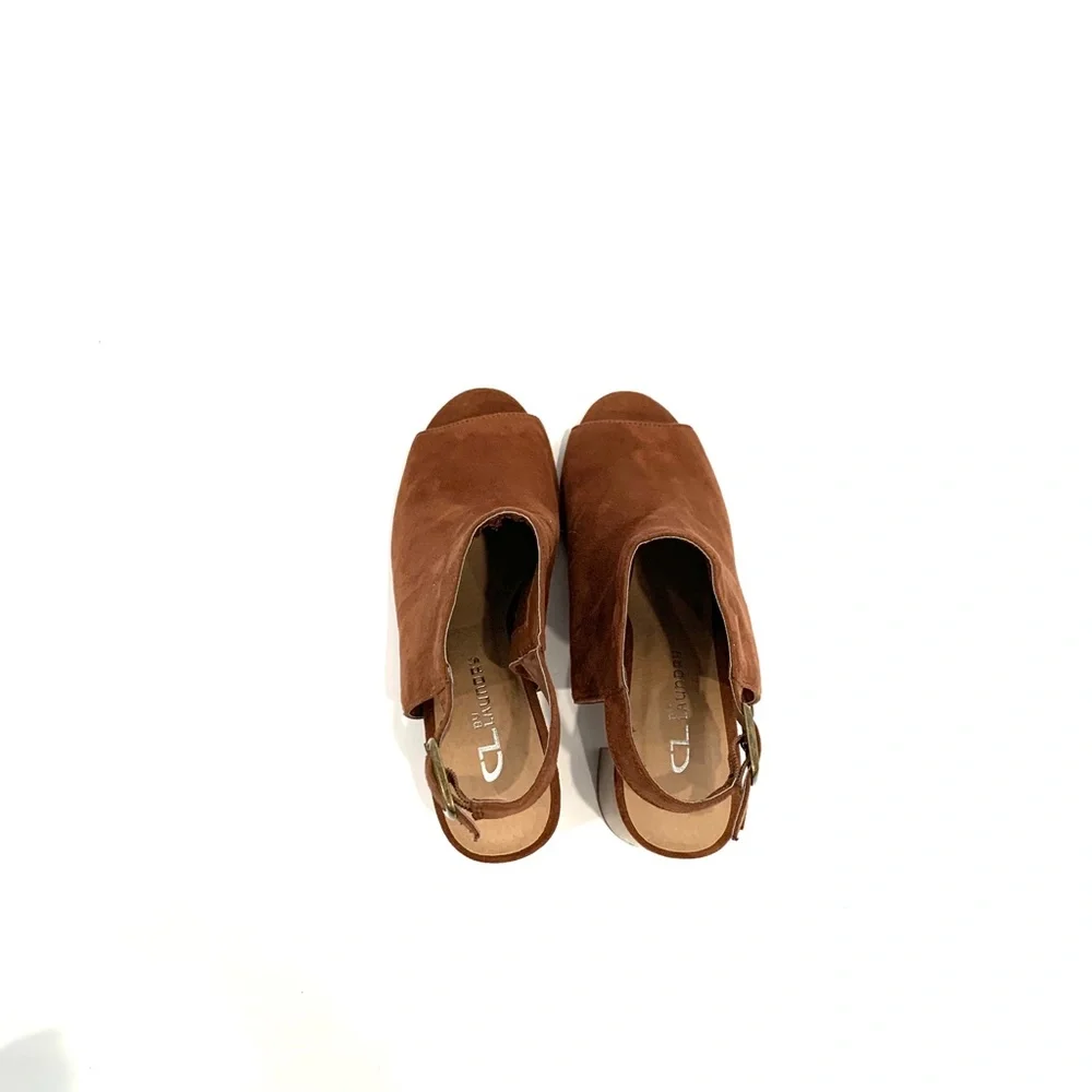 Chinese Laundry Bestie Open Toe Brown Suede Booties - Picture 9 of 10